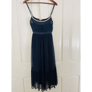 Sandro navy blue satin dress, size 1